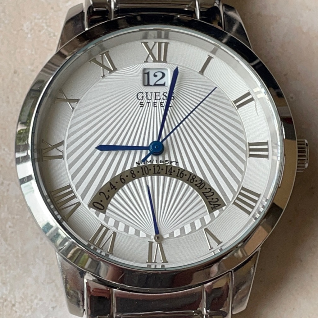Guess Quartz Silver Water Resistant Stainless Steel W/Date